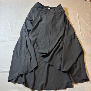 Halara Womens Black High Low Midi Skirt Wide Waistband Size M Regular